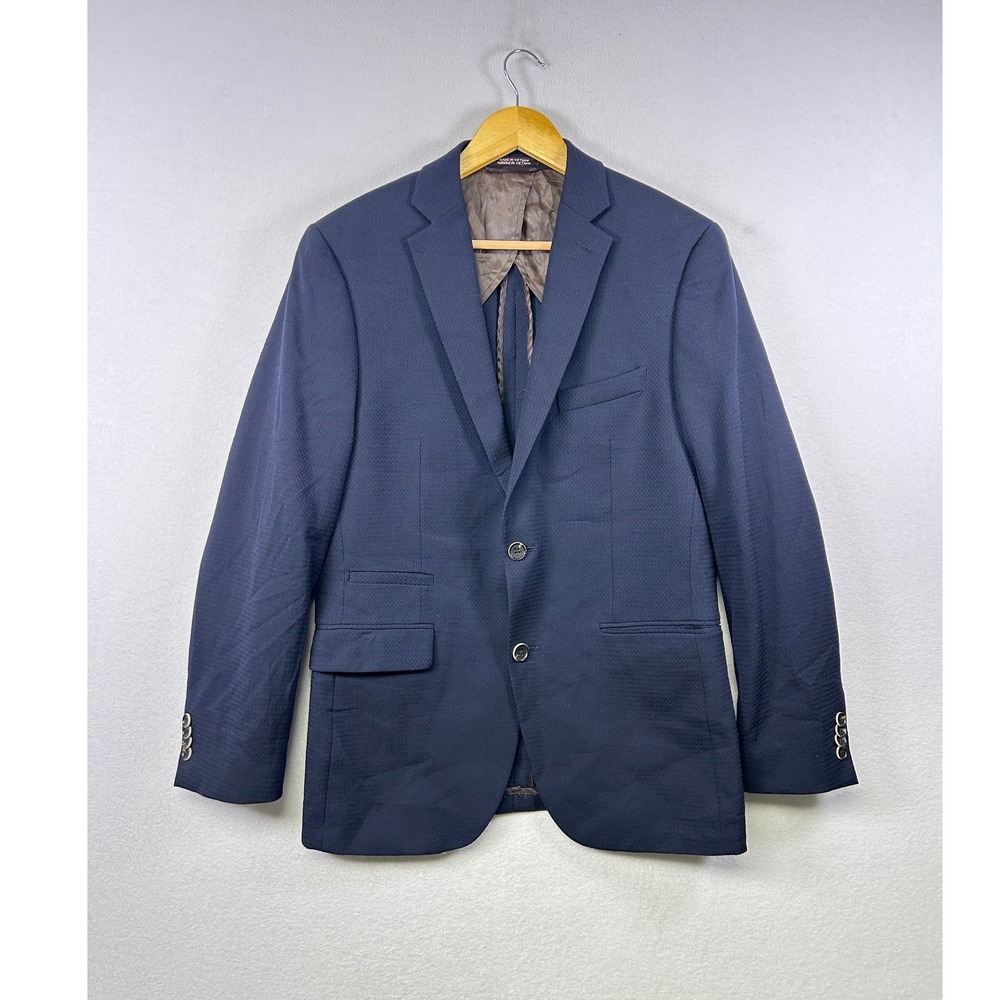 BLACK BROWN 1826 Mens Navy Textured Wool Blend Suit‎ Jacket Blazer 42R